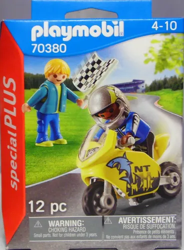 Playmobil Special Plus 70380 Jungs mit Racingbike Motorrad Fahne  NEU