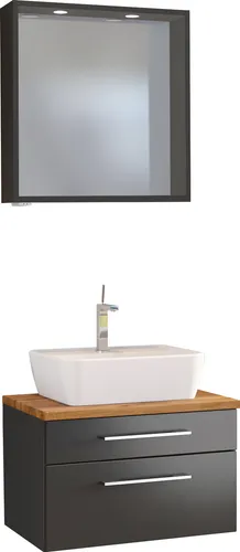 Held Möbel Waschtisch-Set Davos 60 cm - Badmöbelset in modernem Design, ideal für stilvolle Badezimmer mit robustem MDF-Material und kompakten Maßen von 60 x 180 x 47 cm.
