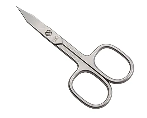 HK Manicure by Hans Kniebes - 9 cm gebogene Nagelschere mit Turmspitze - extra präzise, rostfrei, antiallergen - Edelstahl