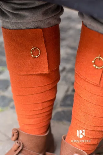 Wadenwickel Wolle Aki Wikinger 2 x 3,8 m Orange in braun von Burgschneider