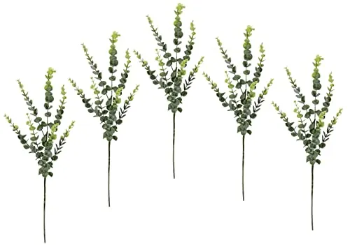 Künstlicher Eukalyptuszweig – 5er Set für stilvolle Dekoration - Realitätsnaher Eukalyptuszweig für kreative Arrangements und floristische Gestecke. Ideal für Hochzeiten, Geburtstagsfeiern oder als ganzjährige Deko. Pflegeleicht und täuschend echt, bringt er frisches Flair in Ihr Zuhause.