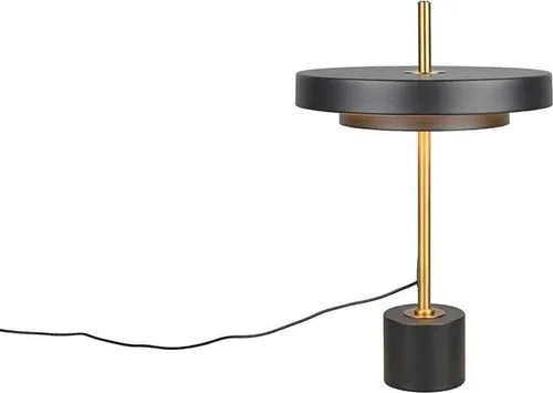 LED Tischleuchte Schwarz-Gold mit Touchdimmer - 45,5 cm - Moderne Tischleuchte in Schwarz-Gold, ideal für Nachttische oder Beistellflächen. Mit einstellbarer Farbtemperatur und integriertem Touchdimmer für perfekte Lichtatmosphäre.
