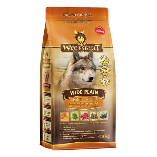Wolfsblut Wide Plain Light 12,5 kg - Getreidefreies Hundefutter für Pferde - Hundefutter der Kategorie Premium, enthält gesunde Süßkartoffeln und ist ideal für sensible Hunde mit Getreideunverträglichkeit.