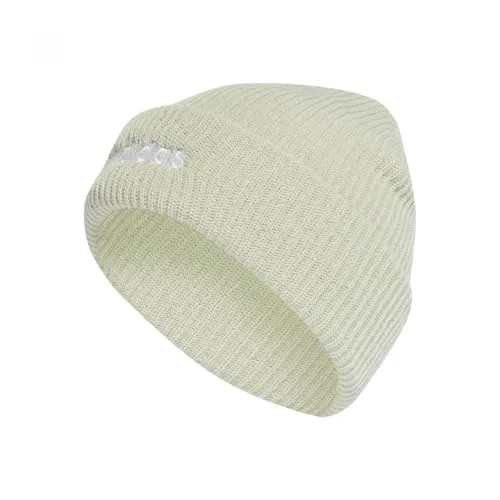 adidas Unisex Classic Beanie, Linen Green/White, L - Fleecemützen aus 100 % Polyacryl mit umgeschlagenem Mützenbund für besondere Robustheit und langlebigen Tragekomfort.