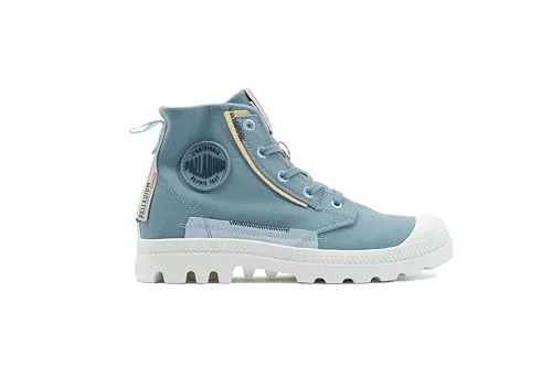 Palladium Damen Pampa Underlayer Sneaker, blau, 37 EU - Damen-Sneaker mit robustem Canvas-Obermaterial und bequemer Gummi-Laufsohle, ideal für lässige Looks und den täglichen Gebrauch.