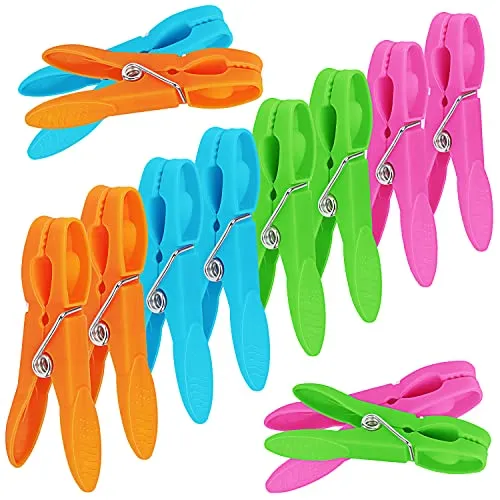 Wäscheklammern,Huoberr 48 Stück Kunststoff-Wäscheklammern für die Wäscheleine,Heavy Duty Wäscheklammern mit langlebigen Federn, rutschfeste Wäscheklammern für Clip Kleidung, Bilder und Handwerk