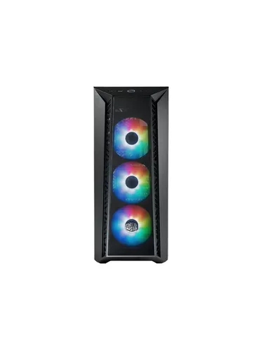 Cooler Master MasterBox 520 Mesh-PC-Gehäuse - PC-Gehäuse mit Mesh-Frontplatte und 3 vorinstallierten ARGB-Lüftern für optimalen Luftstrom; bietet Platz für E-ATX-Motherboards und hat ein elegantes Seitenpanel aus gehärtetem Glas.