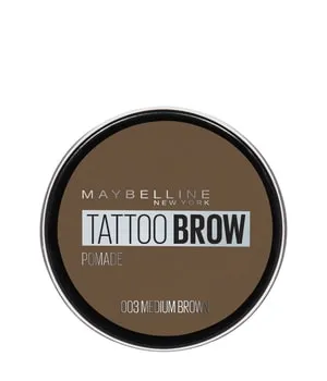 Maybelline Tattoo Brow Pomade Augenbrauengel 3.5 ml Nr. 03 - Medium - Augenbrauengel für volle, definierte Brauen mit wasserfester Formel, die bis zu 24 Stunden hält. Ideal für präzises Auftragen dank 2-in-1-Applikator und perfekt für ein atemberaubendes Augen-Make-up.