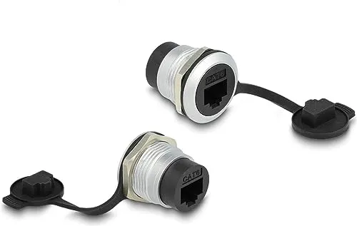 Delock RJ45 Cat.6 Einbaubuchse mit Staubschutzkappe