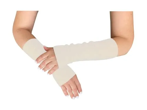 wobera ANGORA Stulpen oder Pulswärmer mit 45% Angora, 25% Schurwolle, 20% Polyamid, 10% Elasthan für Damen und Herren (Gr. 2/M, Farbe: naturweiß)