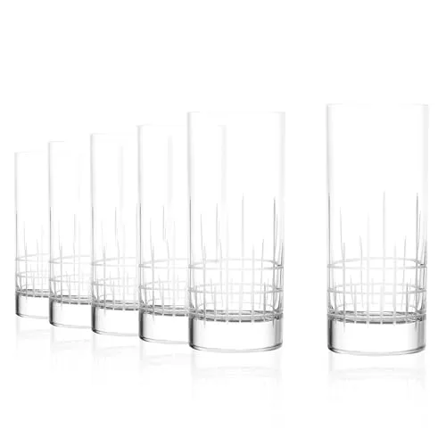 Stölzle Lausitz Saftgläser NYB Manhattan 6er-Set – Elegante Allroundgläser für jeden Anlass - Whiskeygläser aus bleifreiem Kristallglas, spülmaschinenfest und stoßfest, ideal für Wasser, Saft oder Cocktails – made in Germany für höchste Qualität.