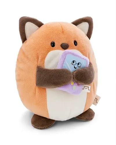 NICI MYMOCHI Kuscheltier Fuchs Geeks 27cm mit Video Spiel beige - Stofftier aus weichem Plüsch, niedliches Plüschtier zum Kuscheln und Spielen, für Kinder & Erwachsene, tolle Geschenkidee - 61157