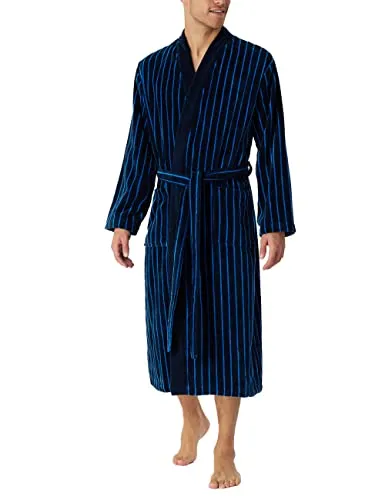 Schiesser Herren Bademantel Soft Velour 125 cm - Bademäntel für Herren, aus Bio Baumwolle in klassischem Kimono-Schnitt, sehr weich und wärmend mit praktischen Taschen und Bindekordel für optimalen Komfort.