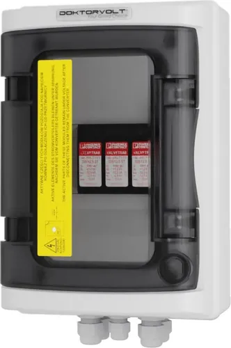 Doktorvolt Solar Anschlusskasten PV DC 1000V - Photovoltaik-Zubehör mit IP65 Schutz, ideal für sichere und zuverlässige Solaranlageninstallationen.