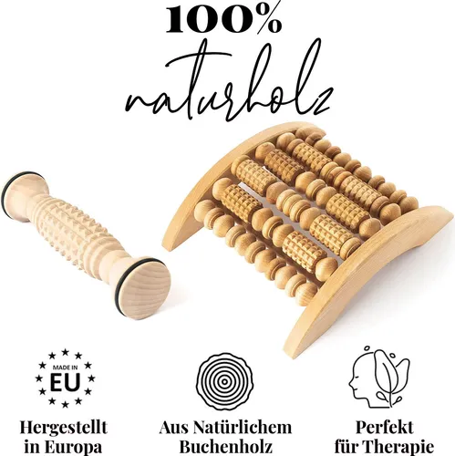 tuuli Fuß Fußmassagegerät Fußroller Fußmassage Set aus Holz