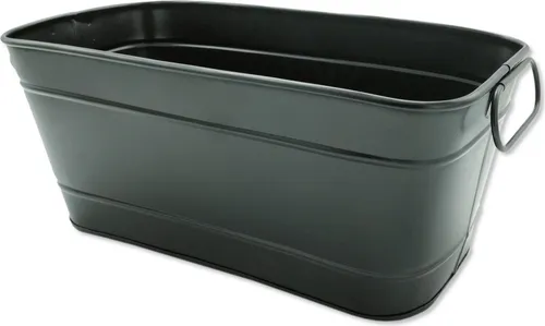 Metall Blumenschale 19 x 38cm schwarz Blumen-Topf Übertopf Blumenkasten