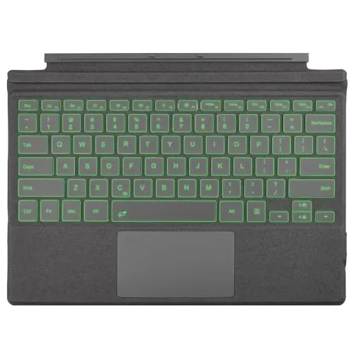 Rii Surface Pro 7 Tastatur, Bluetooth 5.2, 7-farbige Hintergrundbeleuchtung, kompatibel mit Surface Pro 7 Plus/7/6/5/4/3, Grau