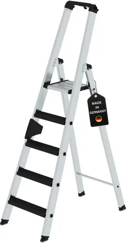 Stufen-Stehleiter einseitig begehbar mit clip-step relax 5 Stufen