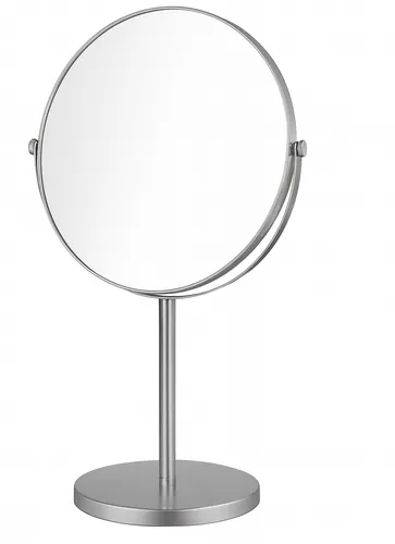 Ambrosya Kosmetikspiegel - Edelstahl Schminkspiegel mit 5-facher Vergrößerung - Kosmetikspiegel mit modernem Design, ideal für präzises Make-Up dank 5-facher Vergrößerung. Perfekt für Dein Bad, sofort einsatzbereit und ohne Montage.