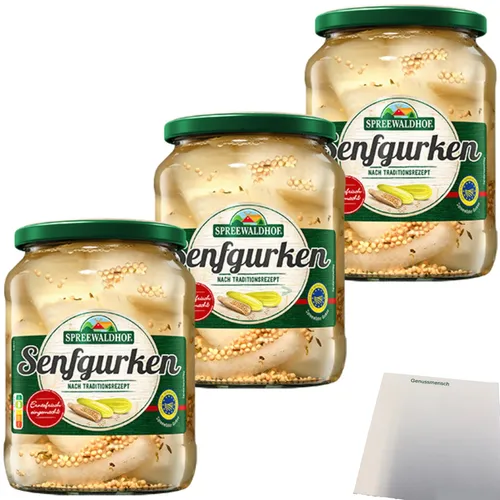 Spreewaldhof Senfgurken traditionell gewürzt 3er Pack 3x670g Glas usy Block