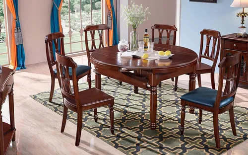Luxuriöser Schiebetisch aus Massivholz – Design Esstisch - Hochwertiger Esstisch aus massivem Holz, rund mit einem Durchmesser von 135 cm. Ideal für stilvolle Esszimmer, kein Montageaufwand nötig. Genießen Sie luxuriöses Design und Funktionalität in einem.