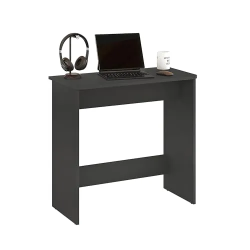 KOMTO Kleiner Schreibtisch Anthrazit – Platzsparender Computertisch für Büro und Home Office - Schreibtische in kompakter Größe 79,5 x 39 x 75,5 cm, ideal für kleine Wohnungen, bieten ausreichend Fläche für Laptop und Bücher.