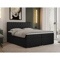 Boxspringbett 120x200 mit Matratze und Topper in schwarz von MKS Meble