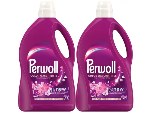 Perwoll Color Blütenrausch Gel 2 x 52 WL (104WL) Colorwaschmittel (Spar-Pack, [2-St. Flüssigwaschmittel mit Dreifach-Renew-Technologie)