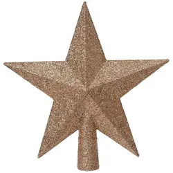 Kaemingk Christbaumspitze, Christbaumspitze Stern mit Glitzer 19cm Kunststoff - Prickelndrosa rosa