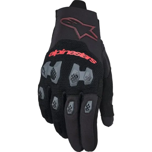 Alpinestars Pro-Dura Handschuhe - Schwarz/Schwarz/Rot - M - Motorradhandschuhe für Enduro-Fahrer, atmungsaktiv und leicht, mit optimierter Passform und Schutz. Ideal für lange Fahrten dank ergonomischem Design und hervorragendem Grip.