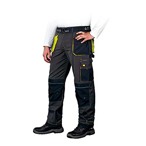 Leber & Hollman Herren Arbeitshose LH-FMN-T B - Multifunktionale Bundhose - Robuste Arbeitshose aus 65% Polyester und 35% Baumwolle, ausgestattet mit 9 Taschen für optimale Funktionalität und speziellen Taschen für Knieschoner. Ideal für den professionellen Einsatz und hohe Bewegungsfreiheit.