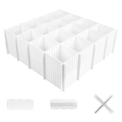 Stück Schubladeneinteiler, Trennwände für Schubladen, 32 x 11 cm Schubladentrenner Verstellbare Schubladenteiler aus Kunststoff mit 30 Stück Befestigungszubehör für Büro, Küche oder Schlafzimmer 10