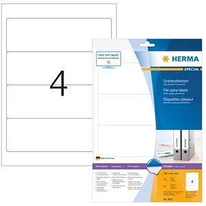 HERMA Ordneretiketten 8621 weiß, 10 Blatt