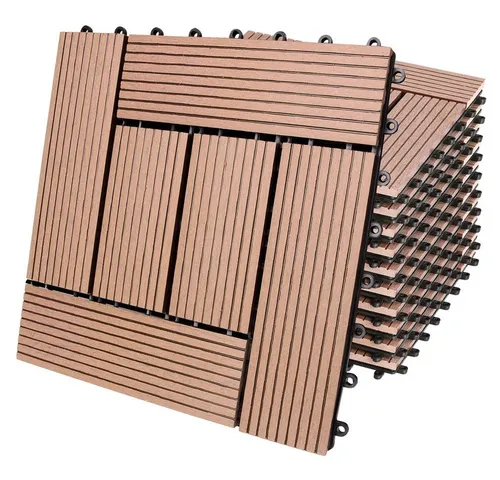 Casaria Holzfliesen 11x Mosaik Terrakotta - Wetterfeste Terrassenfliesen - Fliesen für Terrasse, Balkon und Indoor-Bereich, rutschfest und pflegeleicht. Das innovative Stecksystem ermöglicht eine einfache und schnelle Verlegung ohne Werkzeug.