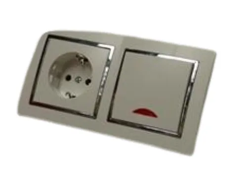 Levina S 2-er 1xSchuko 1x Kontroll Sch.silb. Rand / -#9492