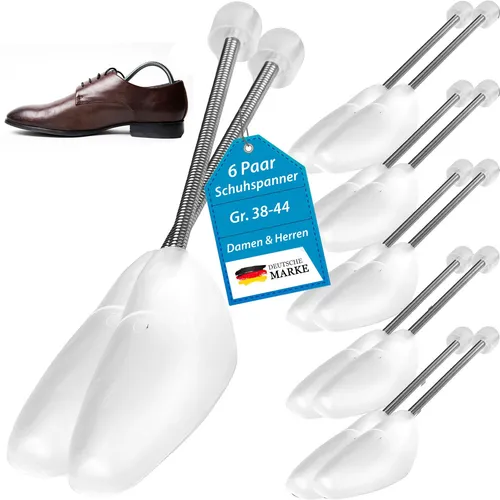 Schuhspanner 6er Set Weiß Schuhstecker Herrenschuhe Damenschuhe Größe 38 - 44
