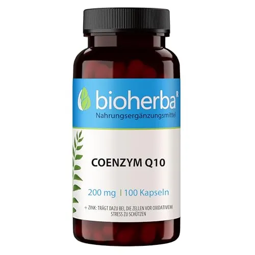 BIOHERBA Q10 Kapseln hochdosiert – 100 Stück mit Coenzym Q10 und Zink