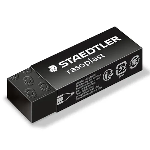 STAEDTLER 526 B20-9 Radierer rasoplast phtalat- und latexfrei, 65 x 13 x 23 mm, Schachtel mit 20 Stück, schwarz