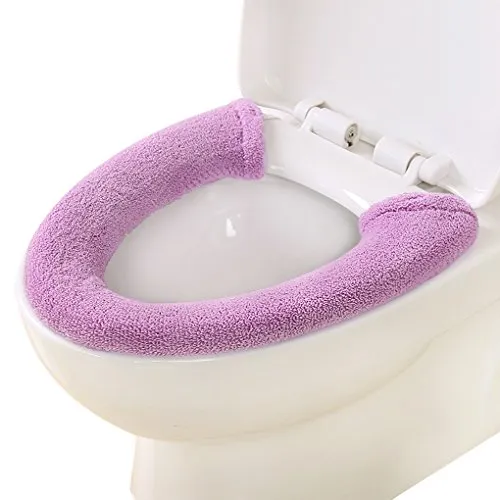 FakeFace Wärmer WC-Sitzbezug WC-Sitz-Pad, Verdickte Toiletten Sitzbezug Sitz Abdeckung für Universal Toilettensitz, Toilet Seat Cover, waschbar, Lila