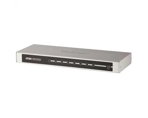 Aten VS0801H HDMI-A/V-Switch mit 8 Ports - Sonstiges TV-Zubehör, ermöglicht den einfachen Wechsel zwischen 8 HDMI-Geräten per Infrarot-Fernbedienung für mehr Komfort und Flexibilität.