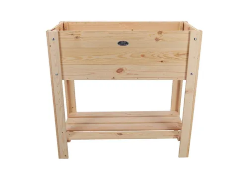 esschert design Hochbeet mit Ablage aus Kiefernholz - Garten-Zubehör: Hochbeet aus robustem Kiefernholz, ideal für nachhaltigen Anbau und mit praktischem Ablagefach für Gartenutensilien.