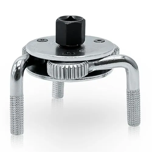 CCLIFE Ölfilterschlüssel 3-armig Cr-V Ölfilterspinne mit 3/8'' x 1/2'' Adapter Ölwechselwerkzeug Ölfilter-Ausbauwerkzeug Auto Werkzeug für Ölfilter Ø 69-136 mm