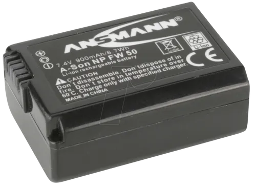 ANS 1400-0008 Akku für Digitalkamera - 900 mAh, kompatibel mit Sony - Akkus für Digitalkameras, leistungsstarker 900 mAh Li-Ion Akku als kompatibler Ersatz für Sony Nex 3, Nex 5, Alpha33 und Alpha 55.