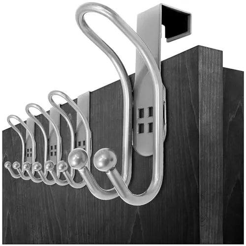 com-four® 4x Türhaken in silber von COM-FOUR