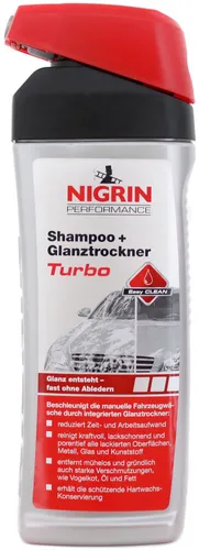 Nigrin 72987 Performance Shampoo + Glanztrockner Turbo Autoshampoo 500 ml