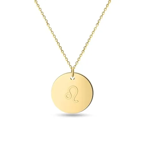 GD GOOD.designs Sternzeichen Kette Gold 18 Karat - Wasserfest I Vergoldete Halskette mit Horoskop Anhänger I Zodiac Necklace aus Edelstahl für Damen
