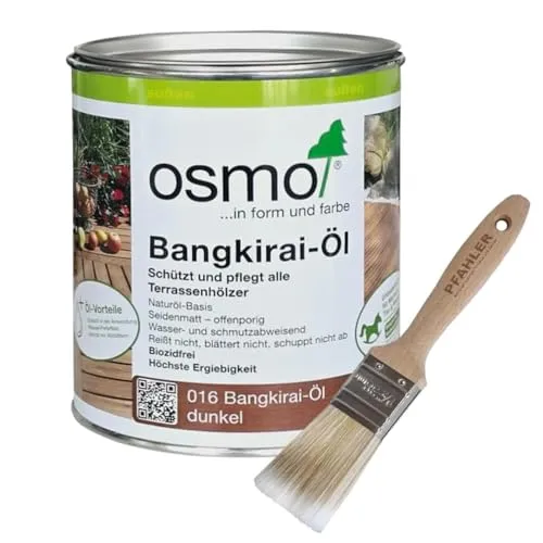 Osmo Holzöl Bangkirai-Öl 2,5l - Seidenmatt für Außen - Hochwertiges Holzöl für Außenanwendungen, extrem wetter- und UV-beständig, ideal für Holzdecks und Gartenmöbel. Schützt das Holz und lässt es atmen – unbedenklich für Mensch und Tier.