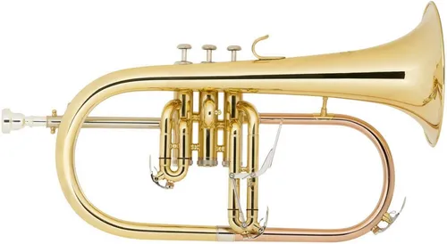 Classic Cantabile Flügelhorn FL-26L Flügelhorn lackiert Bb, inklusive Mundstück und Leichtkoffer, komplett aus Messing mit USA-Schaft