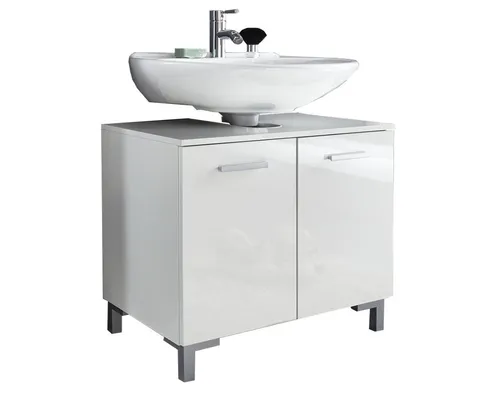 BMG Möbel HOCHGLANZ SOFTCLOSE Bad Unterschrank MARBELLA - Schränke & Wandschränke, moderner Waschbeckenunterschrank mit Hochglanz-Finish und verstellbarem Einlegeboden, ideal für jedes Badezimmer.