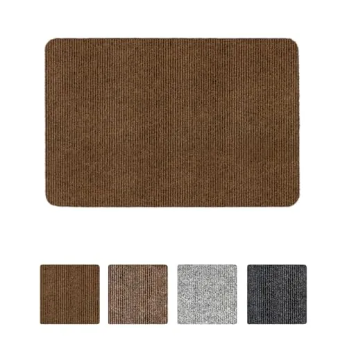 ANRO Teppich Fußmatte Schmutzfangmatte Fußabtreter Fußabstreifer Türvorleger Stribet Größe 40x60cm Carpet Hellbraun